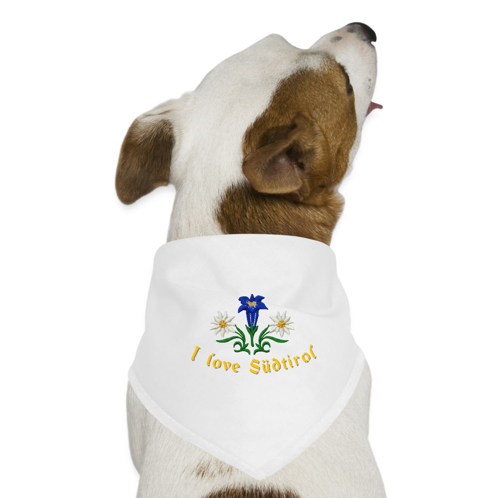 "I love Südtirol" - Hunde-Bandana - Tiroler Design Südtirol | Spruch - Weiß