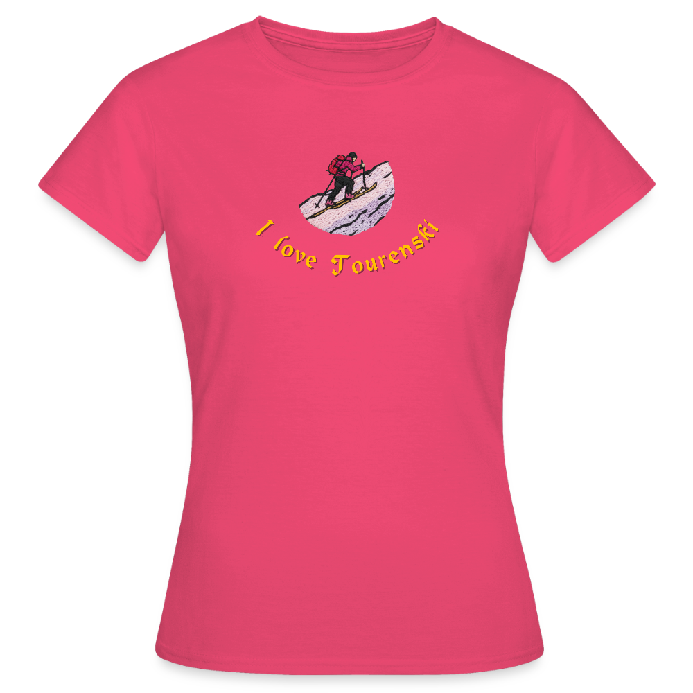 "I love Tourenski" - Shirt - Tiroler Design Südtirol | Frauen T-Shirt Skitouren - Azalea