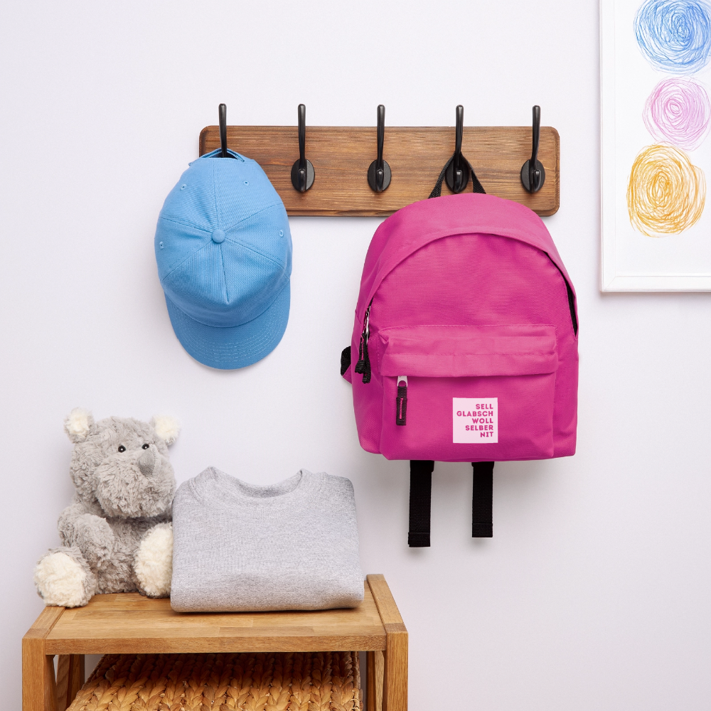 "Sell glabsch woll selber nit" - Tiroler Design Südtirol | Kinder Rucksack - Fuchsia