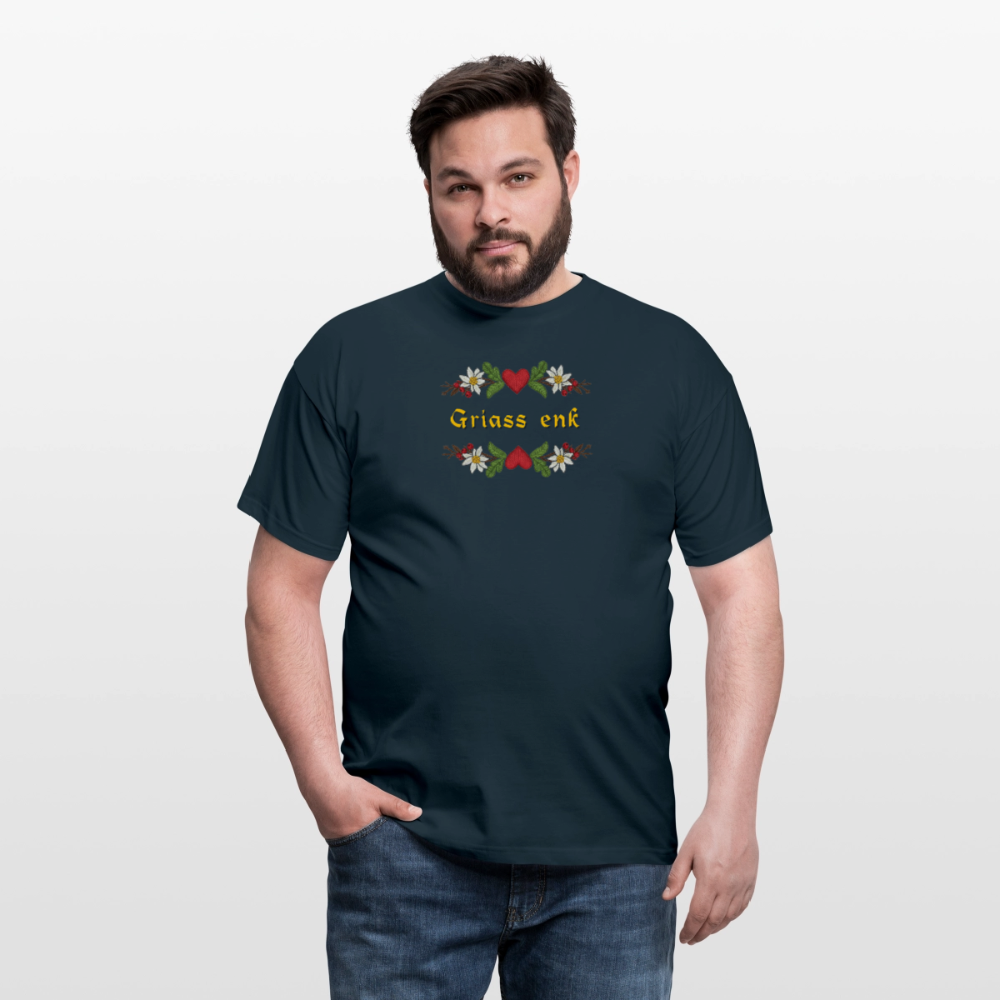 "Griass enk" - Shirt - Tiroler Design Südtirol | Männer T-Shirt Lustig - Navy