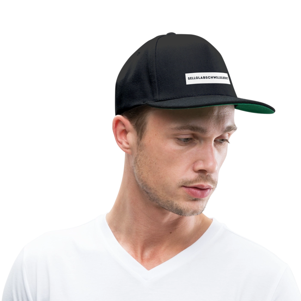 "Sell glabsch woll selber nit" - Schildkappe - Tiroler Design Südtirol | Snapback Cap - Schwarz/Schwarz