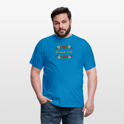 "Griass enk" - Shirt - Tiroler Design Südtirol | Männer T-Shirt Lustig - Royalblau
