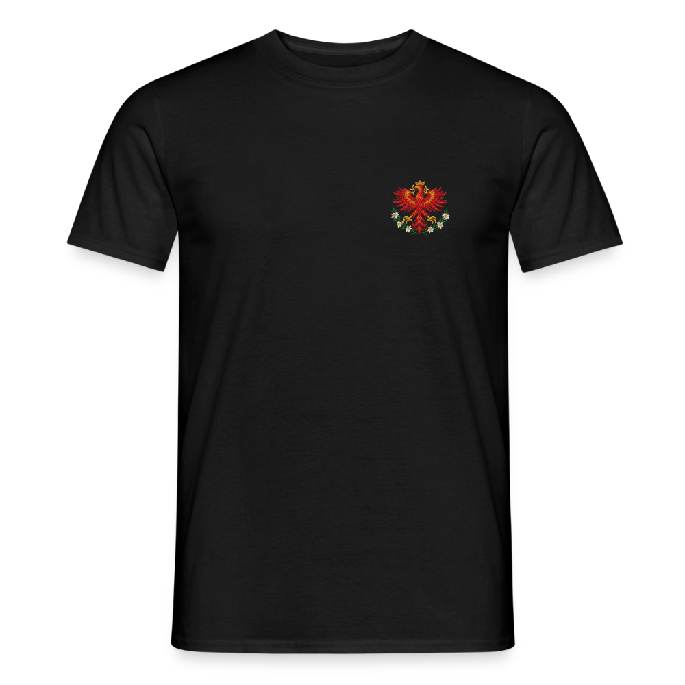 "Roter Adler" - Shirt - Tiroler Design Südtirol | Männer T-Shirt Lustig - Schwarz
