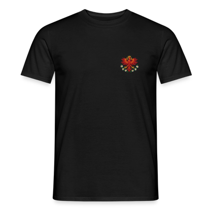 "Roter Adler" - Shirt - Tiroler Design Südtirol | Männer T-Shirt Lustig - Schwarz