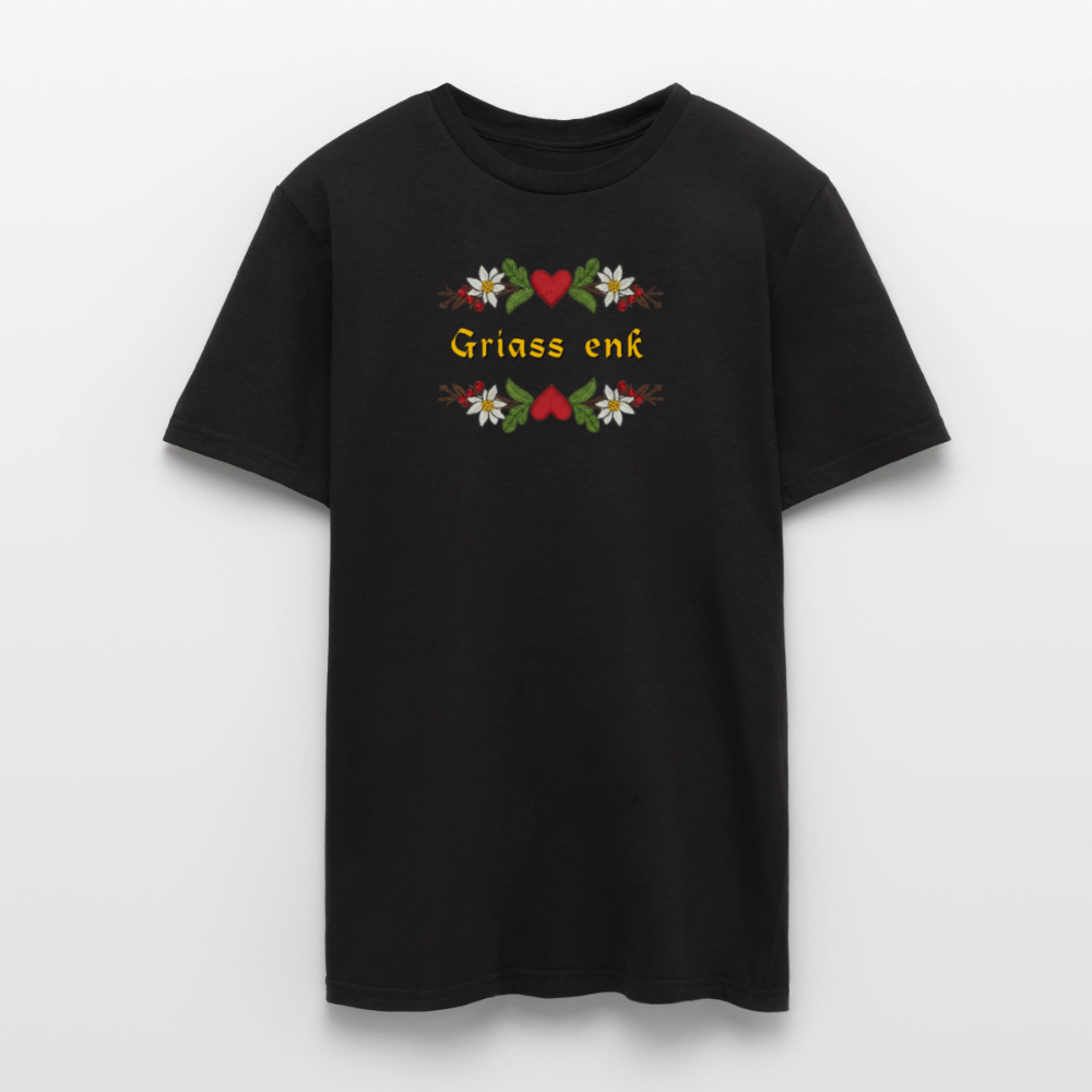 "Griass enk" - Shirt - Tiroler Design Südtirol | Männer T-Shirt Lustig - Schwarz