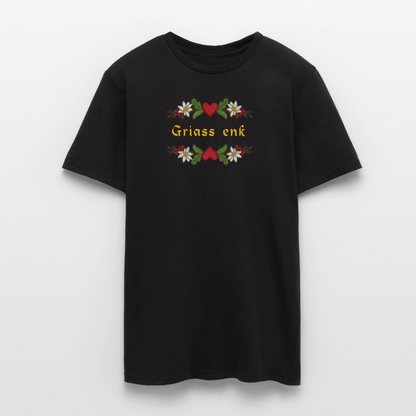 "Griass enk" - Shirt - Tiroler Design Südtirol | Männer T-Shirt Lustig - Schwarz