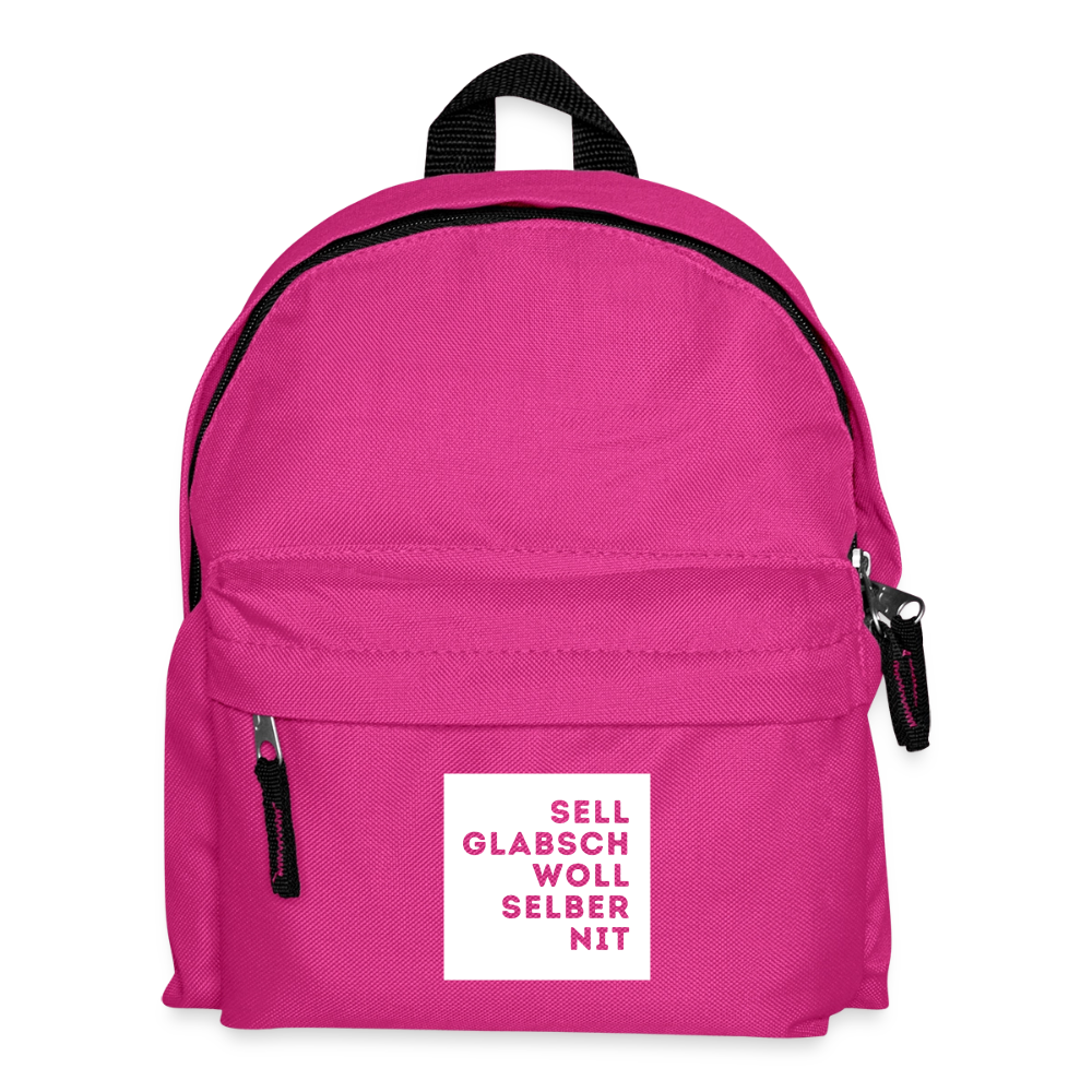 "Sell glabsch woll selber nit" - Tiroler Design Südtirol | Kinder Rucksack - Fuchsia