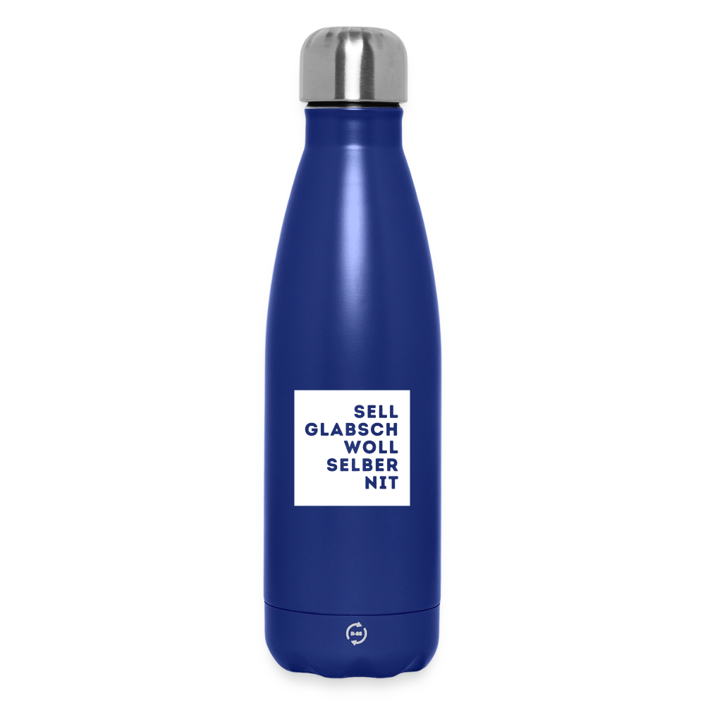 "Sell glabsch woll selber nit" - Trinkflasche - Tiroler Design Südtirol | Thermosflasche 500 ml - Dunkelblau 