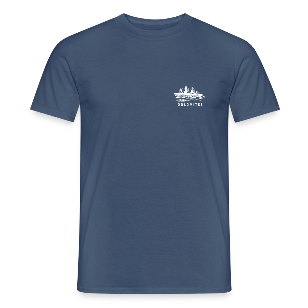 "Domolites" - Shirt -  Berg Design Modern | Männer T-Shirt Südtirol - Dunkles Denimblau