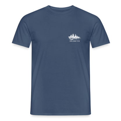 "Domolites" - Shirt -  Berg Design Modern | Männer T-Shirt Südtirol - Dunkles Denimblau