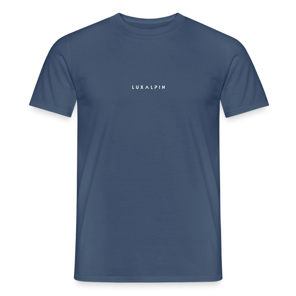 "Luxalpin" - Shirt - Alpin Design Modern | Männer T-Shirt Südtirol - Dunkles Denimblau