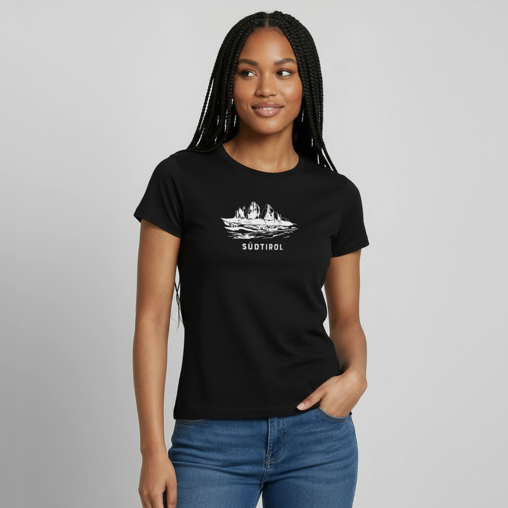 "Südtirol" - Shirt - Berg Design Modern | Frauen T-Shirt Dolomiten Südtirol - Schwarz