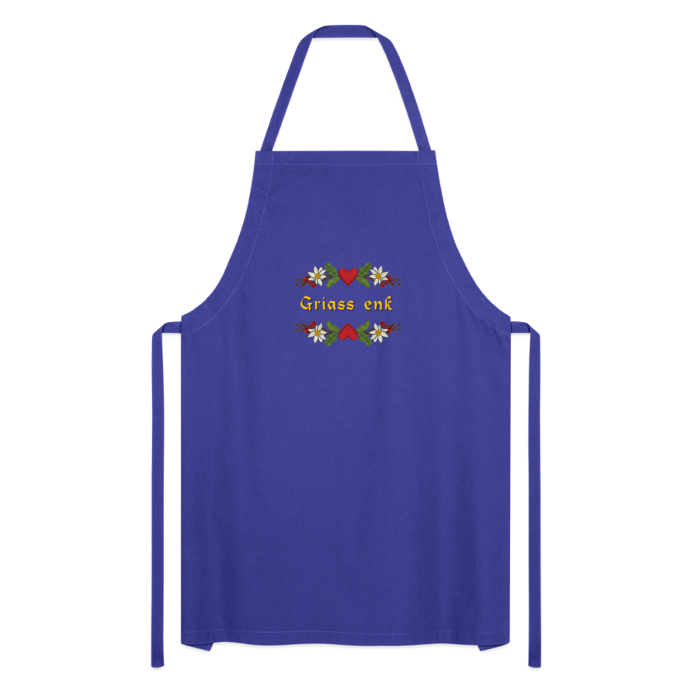 "Griass enk" - Shirt - Tiroler Design Südtirol |  Lustiger Spruch | Kochschürze - Royalblau