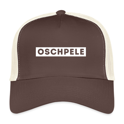 "Oschpele" - Schildkappe - Tiroler Design Südtirol | Trucker Cap Lustig Modern - Braun/Beige