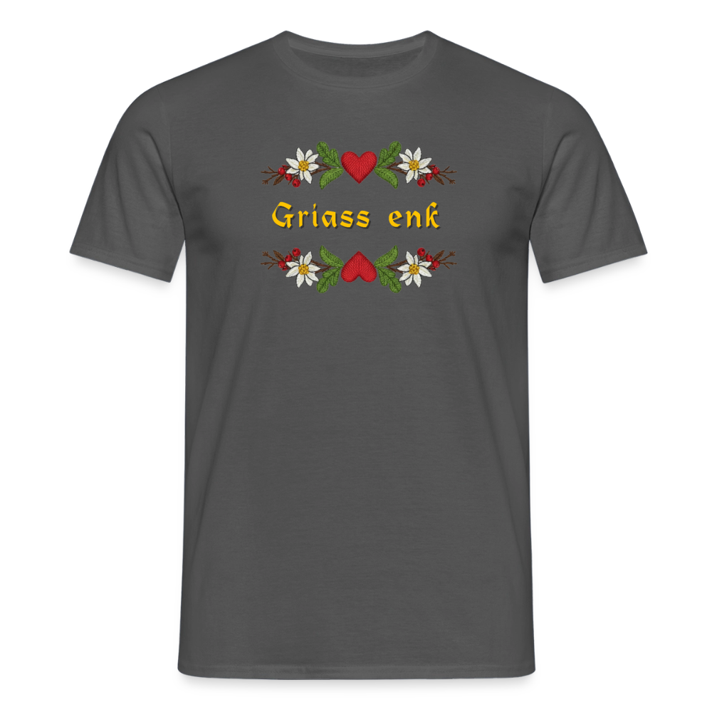 "Griass enk" - Shirt - Tiroler Design Südtirol | Männer T-Shirt Lustig - Anthrazit