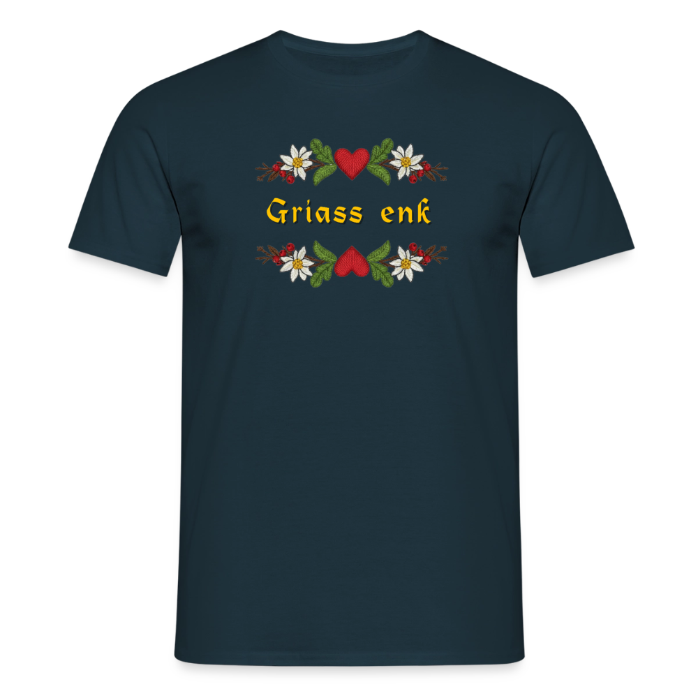 "Griass enk" - Shirt - Tiroler Design Südtirol | Männer T-Shirt Lustig - Navy