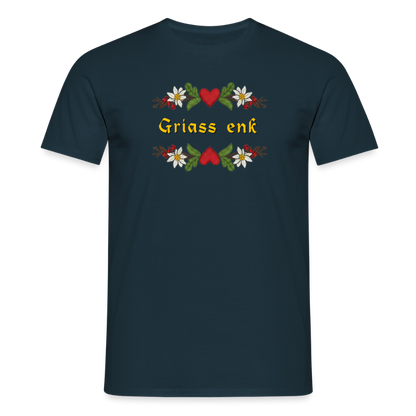 "Griass enk" - Shirt - Tiroler Design Südtirol | Männer T-Shirt Lustig - Navy