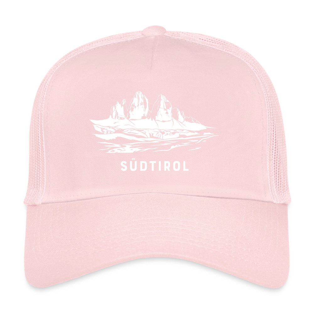 "Südtirol Drei Zinnen" - Schildkappe - Tiroler Design Südtirol | Trucker Cap Modern - Hellrosa
