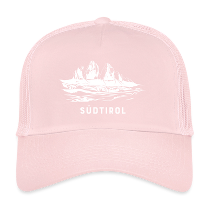 "Südtirol Drei Zinnen" - Schildkappe - Tiroler Design Südtirol | Trucker Cap Modern - Hellrosa