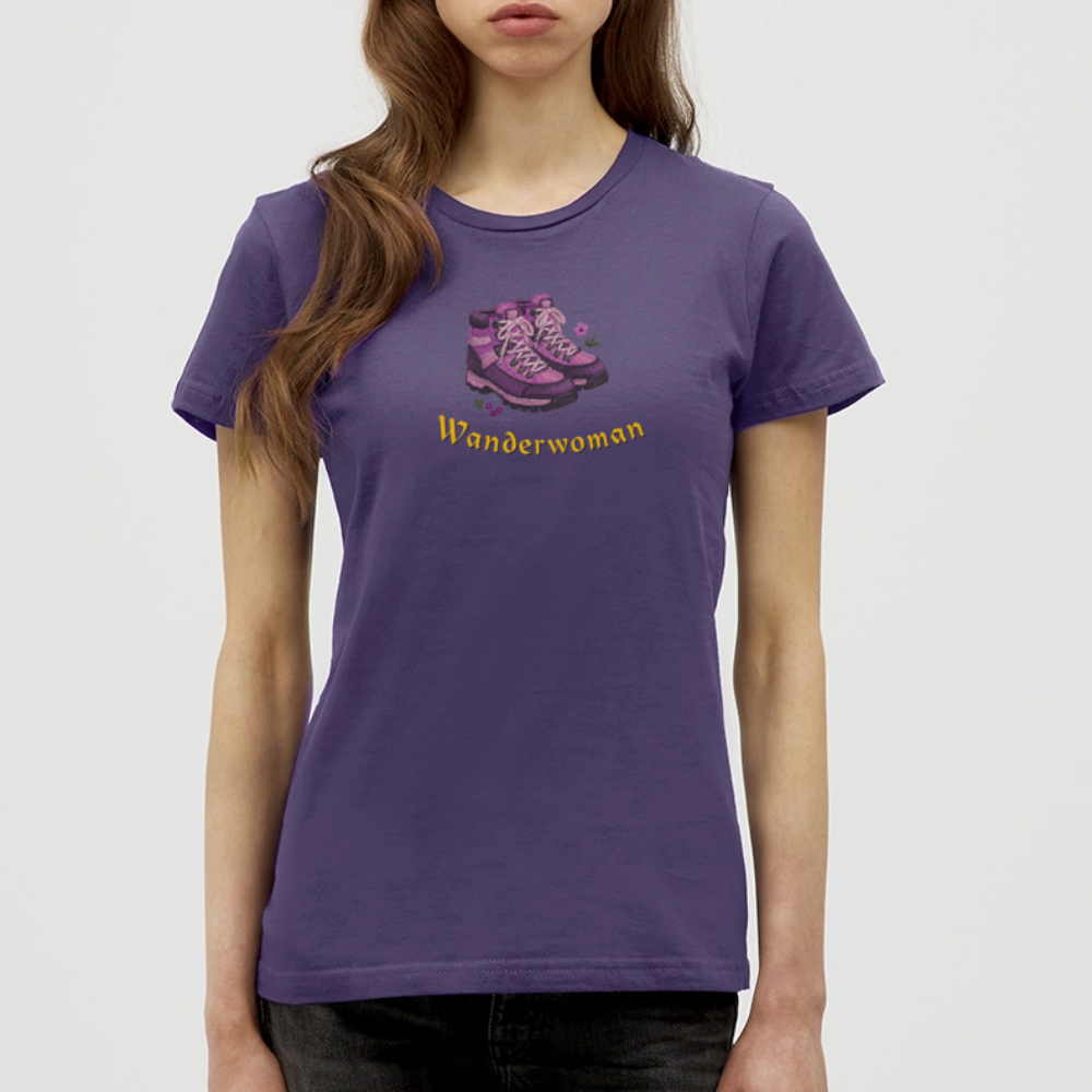 "Wanderwoman" - Shirt - Tiroler Design Südtirol | Frauen T-Shirt - Dunkellila