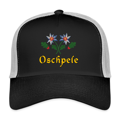"Oschpele" - Schildkappe - Tiroler Design Südtirol | Trucker Cap - Schwarz/Steingrau