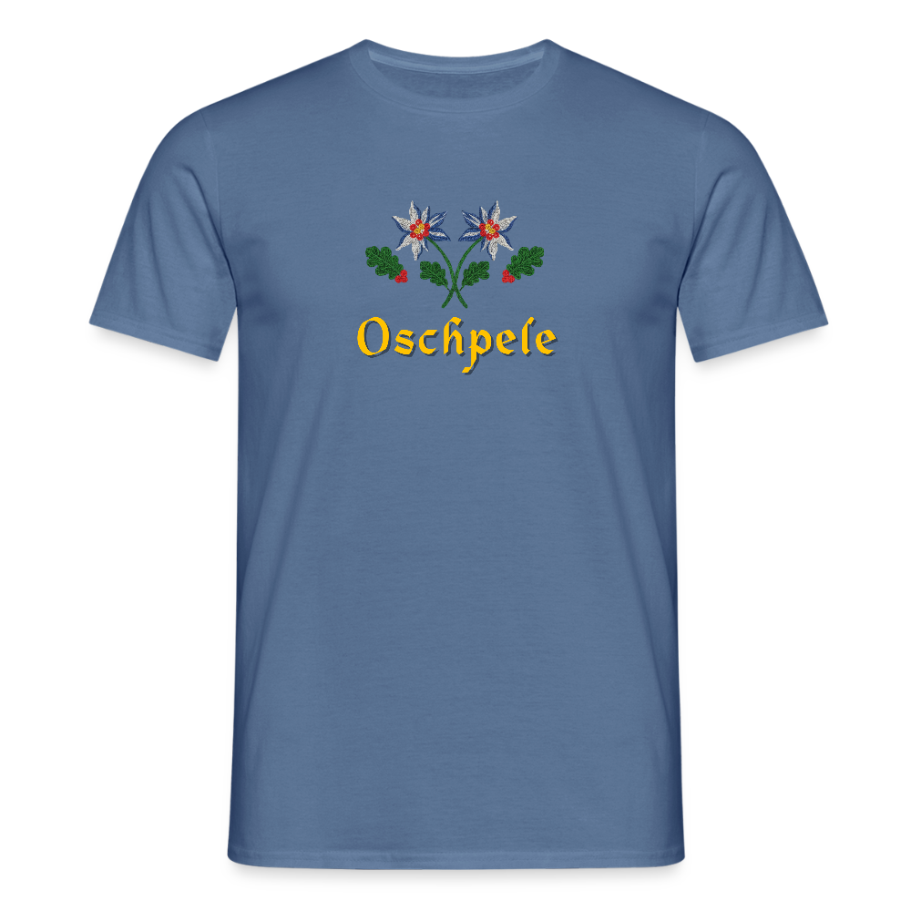 "Oschpele" - Shirt - Tiroler Design Südtirol | Männer T-Shirt Lustig - Taubenblau 