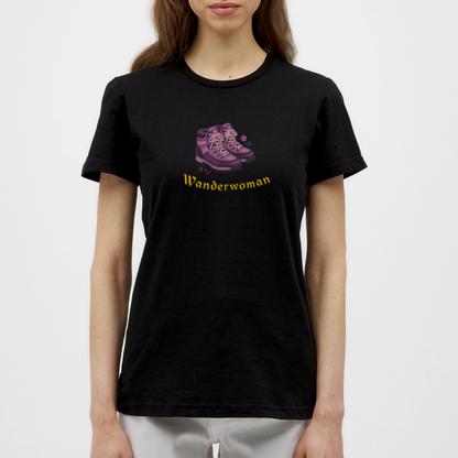 "Wanderwoman" - Shirt - Tiroler Design Südtirol | Frauen T-Shirt - Schwarz