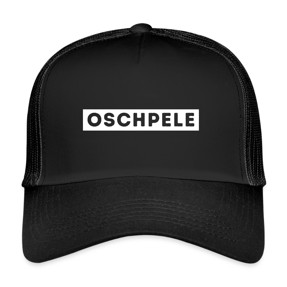 "Oschpele" - Schildkappe - Tiroler Design Südtirol | Trucker Cap Lustig Modern - Schwarz/Schwarz