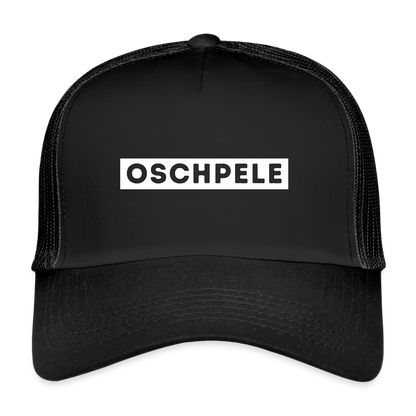 "Oschpele" - Schildkappe - Tiroler Design Südtirol | Trucker Cap Lustig Modern - Schwarz/Schwarz