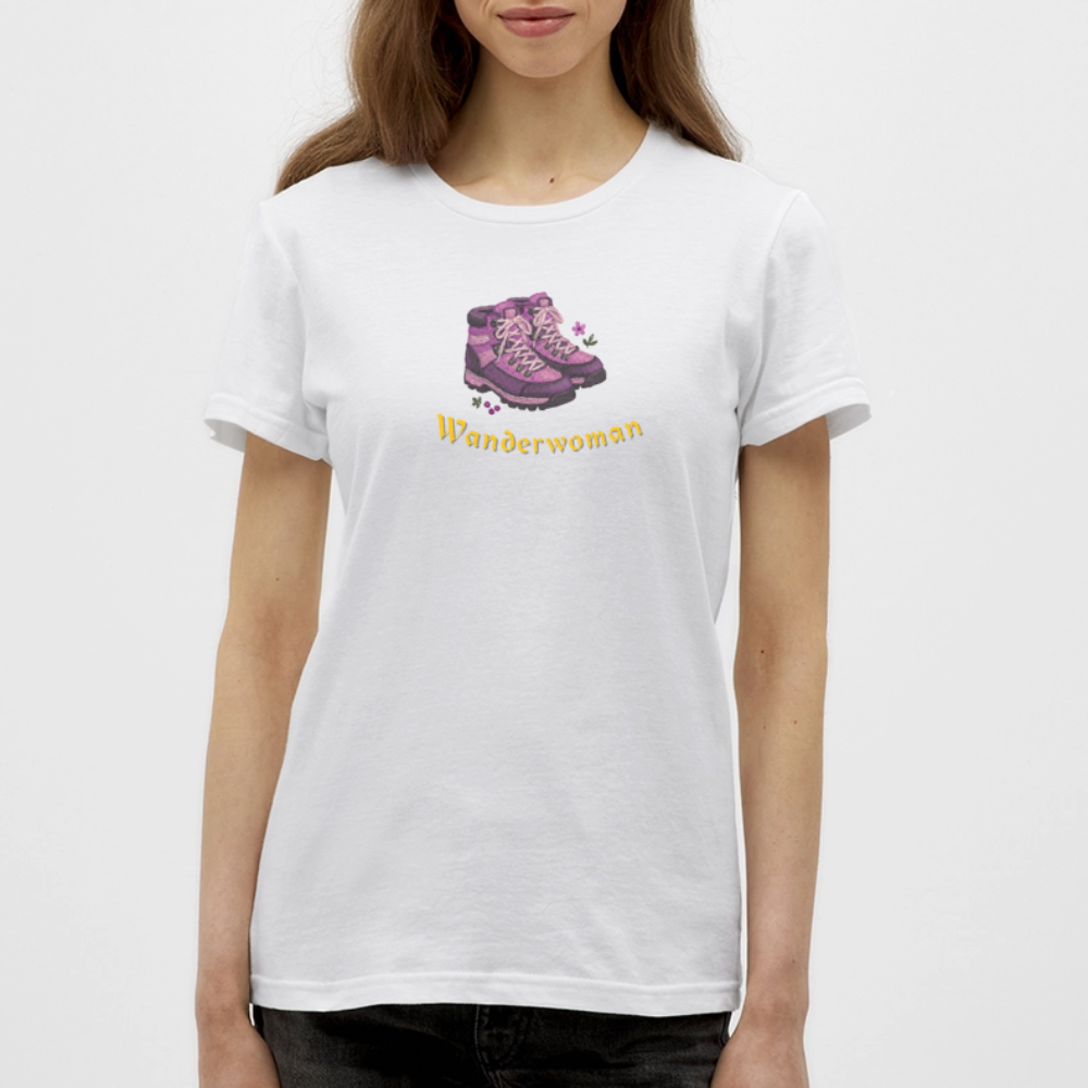 "Wanderwoman" - Shirt - Tiroler Design Südtirol | Frauen T-Shirt - Weiß