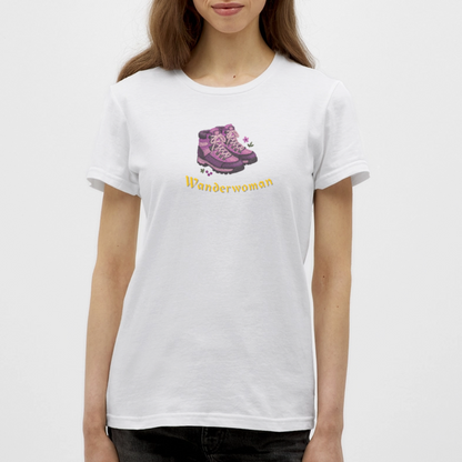"Wanderwoman" - Shirt - Tiroler Design Südtirol | Frauen T-Shirt - Weiß