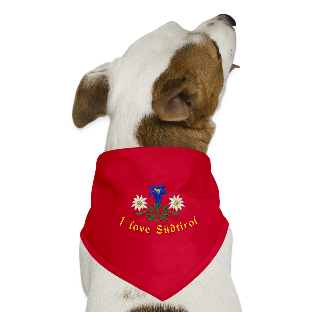 "I love Südtirol" - Hunde-Bandana - Tiroler Design Südtirol | Spruch - Rot