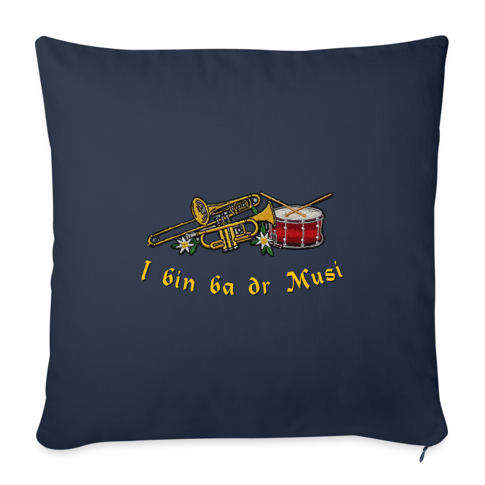 "I bin ba dr Musi" - Kissen - Tiroler Design Südtirol | Sofakissen mit Füllung 44 x 44 cm - Navy