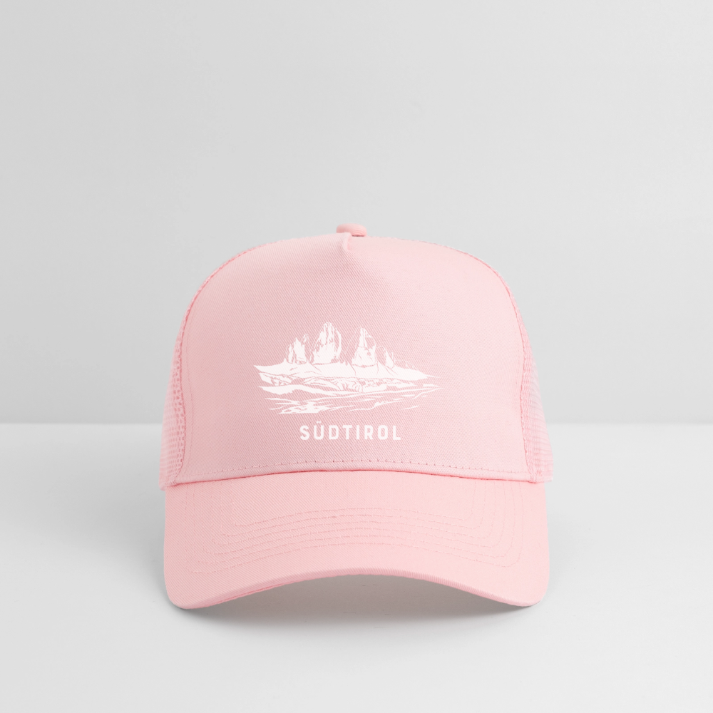 "Südtirol Drei Zinnen" - Schildkappe - Tiroler Design Südtirol | Trucker Cap Modern - Hellrosa