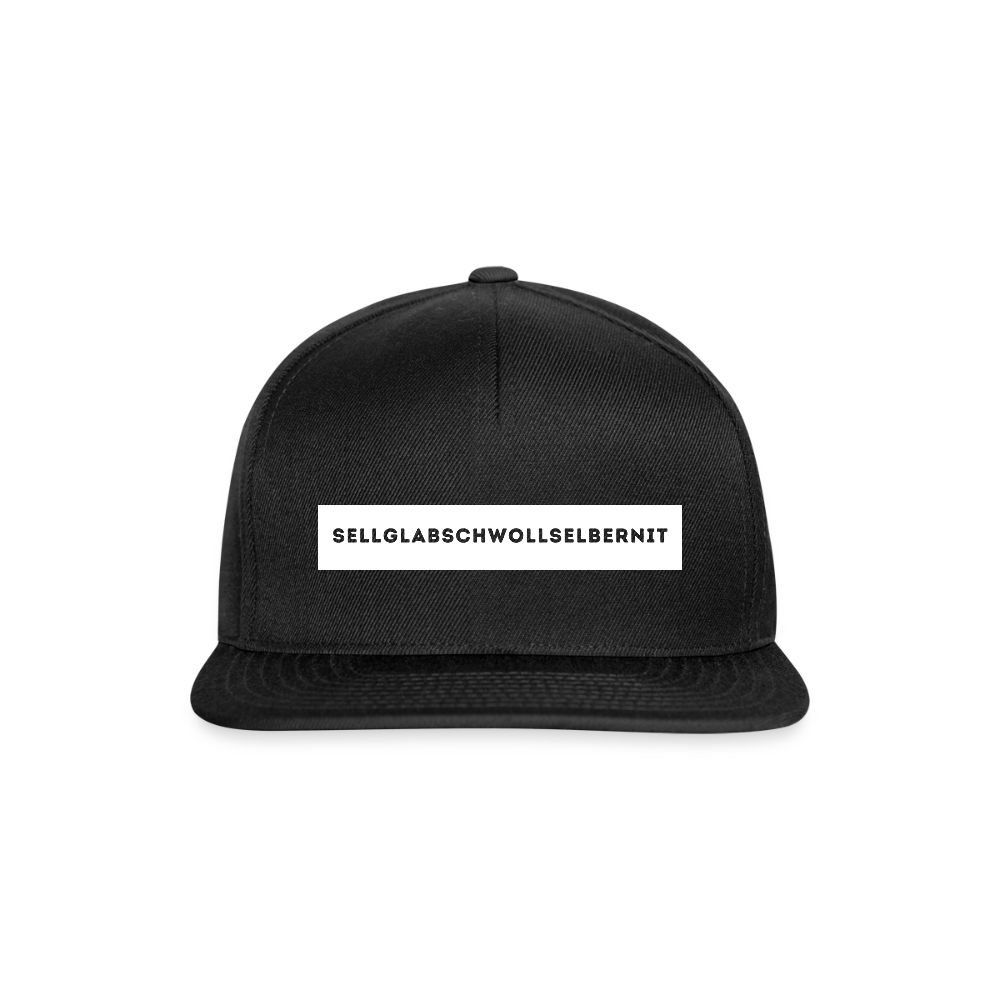 "Sell glabsch woll selber nit" - Schildkappe - Tiroler Design Südtirol | Snapback Cap - Schwarz/Schwarz