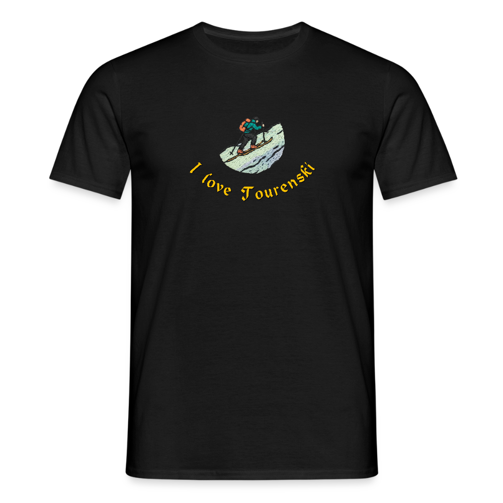"I love Tourenski" - Shirt - Tiroler Design Südtirol | Männer T-Shirt Skitouren - Schwarz