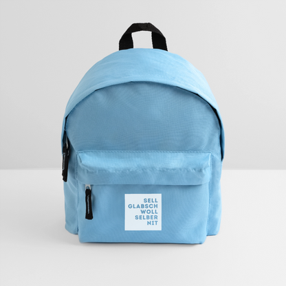 "Sell glabsch woll selber nit" - Tiroler Design Südtirol | Kinder Rucksack - Hellblau