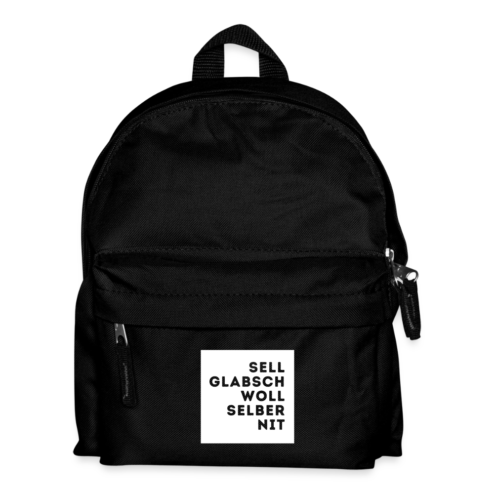 "Sell glabsch woll selber nit" - Tiroler Design Südtirol | Kinder Rucksack - Schwarz