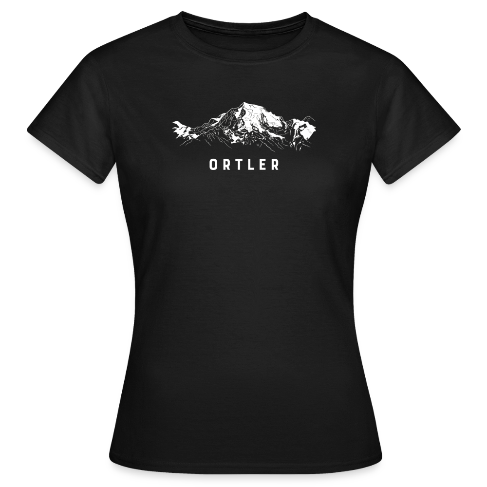 "Ortler" - Shirt -  Berg Design Modern | Frauen T-Shirt Südtirol - Schwarz