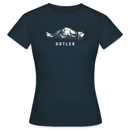 "Ortler" - Shirt -  Berg Design Modern | Frauen T-Shirt Südtirol - Navy