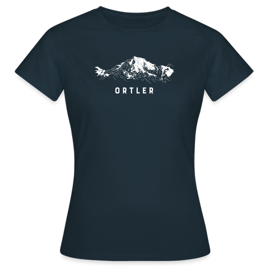 "Ortler" - Shirt -  Berg Design Modern | Frauen T-Shirt Südtirol - Navy