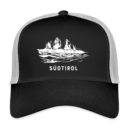 "Südtirol Drei Zinnen" - Schildkappe - Tiroler Design Südtirol | Trucker Cap Modern - Schwarz/Steingrau