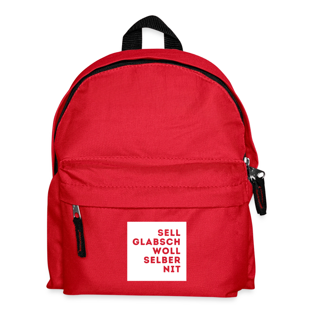 "Sell glabsch woll selber nit" - Tiroler Design Südtirol | Kinder Rucksack - Rot