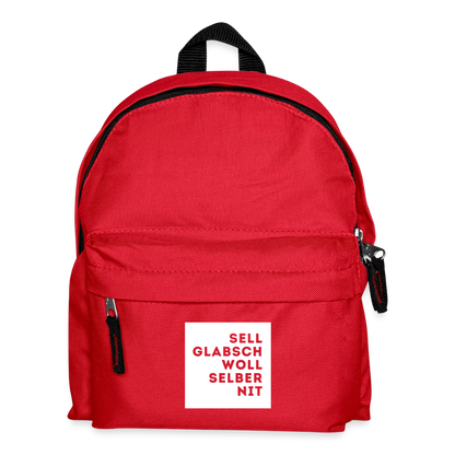 "Sell glabsch woll selber nit" - Tiroler Design Südtirol | Kinder Rucksack - Rot