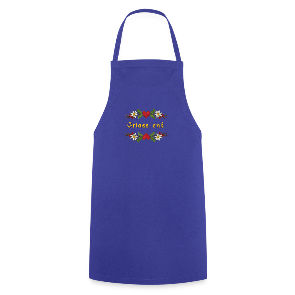 "Griass enk" - Shirt - Tiroler Design Südtirol |  Lustiger Spruch | Kochschürze - Royalblau