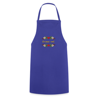 "Griass enk" - Shirt - Tiroler Design Südtirol |  Lustiger Spruch | Kochschürze - Royalblau