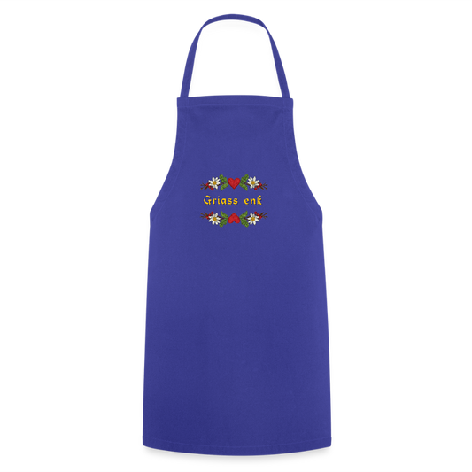 "Griass enk" - Shirt - Tiroler Design Südtirol |  Lustiger Spruch | Kochschürze - Royalblau