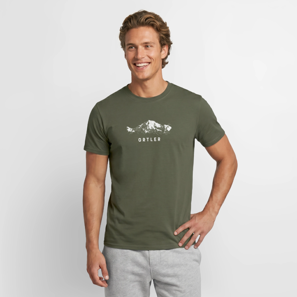 "Ortler" - Shirt -  Berg Design Modern | Männer T-Shirt Südtirol - Militärgrün