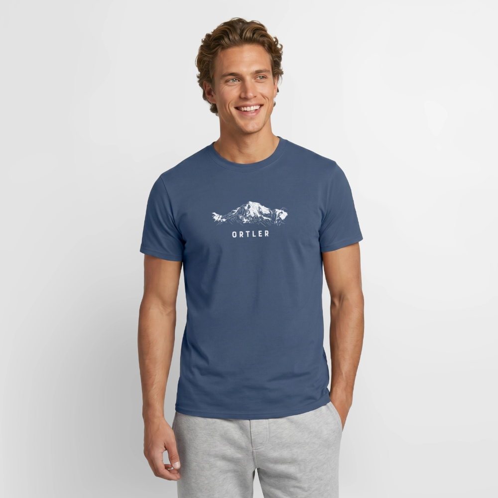 "Ortler" - Shirt -  Berg Design Modern | Männer T-Shirt Südtirol - Dunkles Denimblau