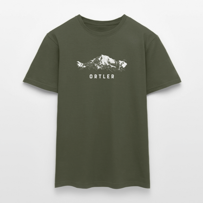 "Ortler" - Shirt -  Berg Design Modern | Männer T-Shirt Südtirol - Militärgrün